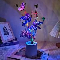 Women's Day Gifts LED Butterfly Night Light Wealth Fruit Red Fruit Atmosphere Light Room Green Plants Artificial Flowers Tulip Simulation Flower Decoration Mother's Day Gifts for MoM Lightinthebox