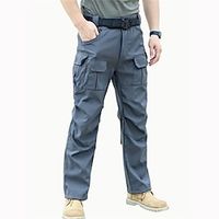 Men's Cargo Pants Softshell Pants Tactical Pants Button Multi Pocket Straight Leg Plain Comfort Wearable Casual Daily Holiday Sports Fashion Black Khaki Lightinthebox - thumbnail