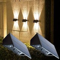Solar Fence Lights Up And Down Glow Outdoor Waterproof Solar Wall Light Garden Front Porch Garage Fence Villa Wall Yard Christmas Decoration 12pcs Lightinthebox - thumbnail
