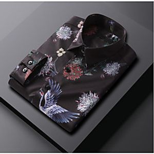 Men's Shirt Graphic Print Long Sleeve Casual Tops Chinese Style Casual Blue White Black Lightinthebox