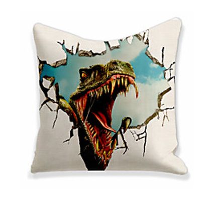 1 pcs Linen Pillow Cover, Print Square Zipper Polyester Traditional Classic Lightinthebox