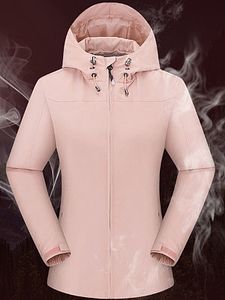 Solid Color Waterproof Hooded Jacket Outdoor Plus Size