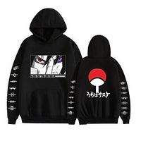 Naruto Uchiha Sasuke Cosplay Costume Hoodie Anime Graphic Printing Harajuku Graphic Hoodie For Men's Women's Adults' Polyester / Cotton Blend miniinthebox - thumbnail
