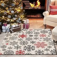Christmas Decorations Area Rug Non Slip Bedside Livingroom Bedroom Indoor Outdoor Snowflake Socks Santa miniinthebox - thumbnail