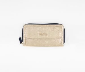 Womens Making Waves Front Pocket Organizer Wallet  Soft Crackle Gold