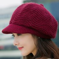 Women Vintage Wool Knitted Windproof Warm Hat Beanie Hats