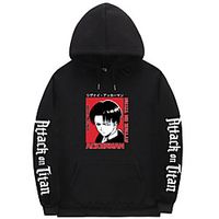 Inspired by Attack on Titan levi ackerman Anime Cartoon 100% Polyester Print Harajuku Graphic Kawaii Hoodie For Women's / Men's / Couple's miniinthebox - thumbnail