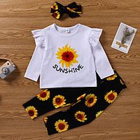 Toddler Girls' Clothing Set Long Sleeve White Graphic Print Active Regular 3-12 Years Lightinthebox - thumbnail