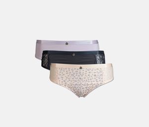 Womens 3 Pack Tanga Fit With Flirty Side Detail Panties  Angel Wing/Thistle/Ombre Blue