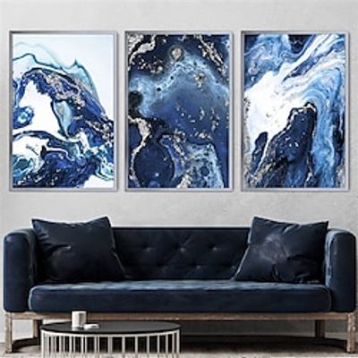 1pc Abstract Wall Art Canvas Arctic Silver Prints and Posters Abstract Marbling Pictures Decorative Fabric Painting For Living Room Pictures No Frame miniinthebox