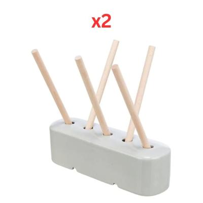 Trixie Ceramic Wood Food Manger For Small Pets - Grey 26X23X17Cm (Pack Of 2)