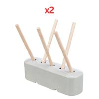 Trixie Ceramic Wood Food Manger For Small Pets - Grey 26X23X17Cm (Pack Of 2)