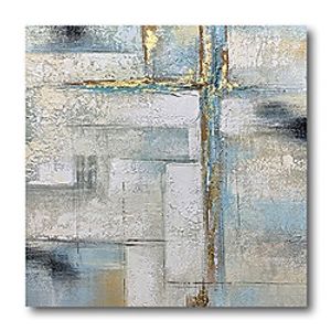 Oil Painting Handmade Hand Painted Wall Art Abstract Modern Light Blue White Home Decoration Dcor Stretched Frame Ready to Hang Lightinthebox