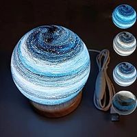 3D Moon Glass Lamp USB Powered Planet Mini Night Light With Wooden Stand, Decorative Ambient Table Lamp for Kids Girls Boys Friends Birthday Christmas Gifts Lightinthebox - thumbnail