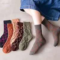 Fashion Comfort Women's Socks Solid Colored Casual Socks Ultra Warm Office  Career Black 1 2 Pairs Lightinthebox - thumbnail