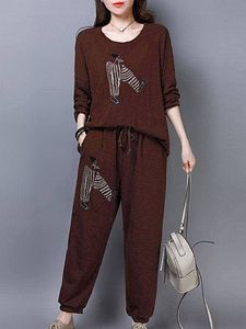 Two-Piece Casual Sports Suit Loose Sweater
