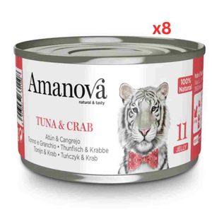 Amanova Canned Cat Tuna & Crab Jelly - 70G Pack Of 8