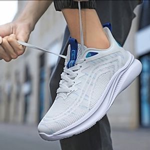 Men's Women's Sneakers Running Shoes Athletic Cushioning Breathable Lightweight Soft Non-slip Running Jogging Knit Summer Spring Black White Lightinthebox
