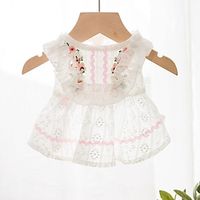 Dog Cat Dress Flower / Floral Fashion Cute Sports Casual / Daily Dog Clothes Puppy Clothes Dog Outfits Soft White Costume for Girl and Boy Dog Cloth XS S M L XL miniinthebox - thumbnail