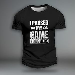Graphic Game Funny Character  Slogan Daily Outdoor Casual Men's 3D Print Party Casual Holiday T shirt Black Blue Green Short Sleeve Crew Neck Shirt Spring  Summer Clothing Apparel Normal S M L XL Lightinthebox
