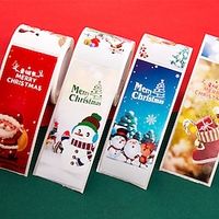 100Pcs Rectangle Merry Christmas Stickers Santa Claus Snowman Adhesive Labels For Cards Envelope Gift Boxes Seal Stickers Lightinthebox - thumbnail