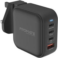 Promate 100W USb-C Gan Wall Charger With Dual USb-C Pd, 18W Qc 3.0, 20W Type-C Pd Ports, Ganport4-100Pd