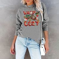 Women's Sweatshirt Basic Christmas Print Green Yellow Fuchsia Graphic Christmas Crewneck Long Sleeve S M L XL 2XL Lightinthebox - thumbnail