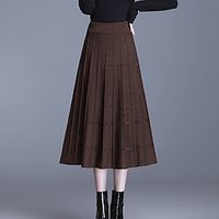 Women's Skirt Long Skirt Midi Black Coffee Skirts Ruched Fashion Elegant Casual Street Daily S M L miniinthebox - thumbnail
