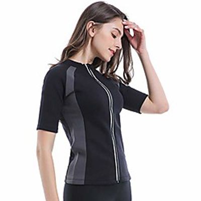 breathable, sweat-absorbent sweat suit color matching ladies zipper sweat pants shaping tight sweat suit sports ski suit b,3xl Lightinthebox