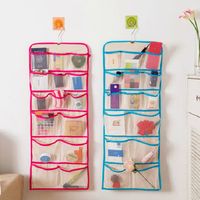 Multi-pocket Two Sides Wall Hanging Storage Bag Door Back Cloth Bag Linen Organizer Container