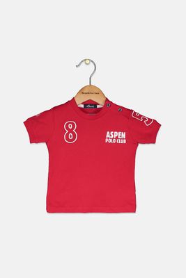 Toddlers Boys Embroidered 8 & 5 T-Shirt Red Toddlers Boys Embroidered 8 & 5 T-Shirt Red
