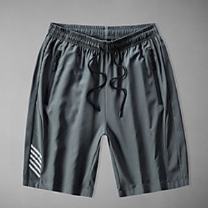 Men's Running Shorts Athleisure Shorts Drawstring Zipper Pocket Spandex Fitness Workout Jogging Quick Dry Breathable Sweat wicking Normal Sport Black Grey  Micro-elastic Lightinthebox