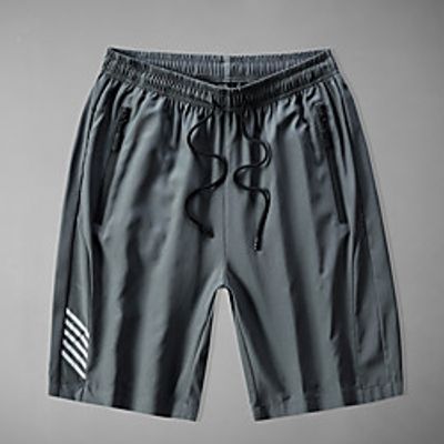 Men's Running Shorts Athleisure Shorts Drawstring Zipper Pocket Spandex Fitness Workout Jogging Quick Dry Breathable Sweat wicking Normal Sport Black Grey  Micro-elastic Lightinthebox
