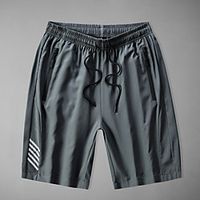 Men's Running Shorts Athleisure Shorts Drawstring Zipper Pocket Spandex Fitness Workout Jogging Quick Dry Breathable Sweat wicking Normal Sport Black Grey  Micro-elastic Lightinthebox - thumbnail