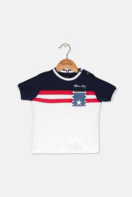 Toddler Boys Chest Pocket Tee Navy/White Combo Toddler Boys Chest Pocket Tee Navy/White Combo