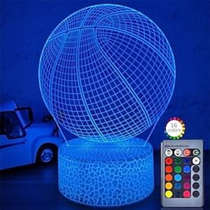 Basketball 3D Illusion Night Light Birthday Gift Lamp 16 Color Changing Dimmable Table Lamp with Touch  Remote Control Xmas Decoration LED Lights Basketball Toys for Boys Lightinthebox
