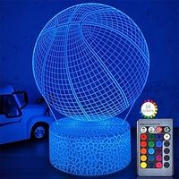 Basketball 3D Illusion Night Light Birthday Gift Lamp 16 Color Changing Dimmable Table Lamp with Touch  Remote Control Xmas Decoration LED Lights Basketball Toys for Boys Lightinthebox - thumbnail