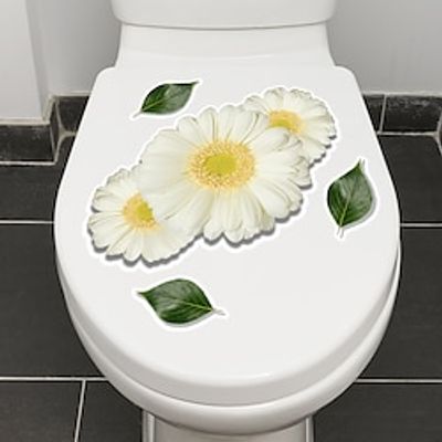 1pcs Flower Toilet Stickers Toilet Decoration Self-Adhesive Pvc Stickers Toilet Decoration Toilet Stickers Custom. Lightinthebox