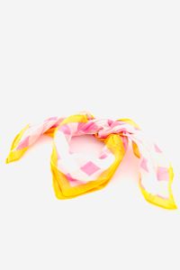 Kids Girls Checkered Handkerchief  Pink/Yellow