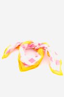 Kids Girls Checkered Handkerchief  Pink/Yellow - thumbnail
