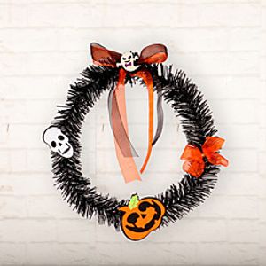 Fall Wreaths Halloween Theme Decoration Wreath Black Pvc Minimalist Style Rattan Circle for Home Decor Farmhouse Indoor Outdoor Window Autumn Thanksgiving Decoration Lightinthebox