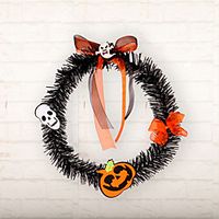 Fall Wreaths Halloween Theme Decoration Wreath Black Pvc Minimalist Style Rattan Circle for Home Decor Farmhouse Indoor Outdoor Window Autumn Thanksgiving Decoration Lightinthebox - thumbnail