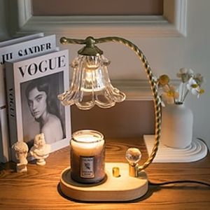 Timed melting wax lamp lily of the valley aromatherapy candle melting candle lamp retro bedroom table lamp American retro log gift Lightinthebox