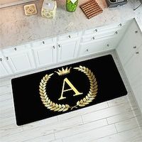 Alphabet Gold Area Rug Kitchen Mat Non-Slip Oil Proof Floor Mat Livingroom Rug Indoor Outdoor Mat Bedroom Decor Bathroom Mat Entrance Rug Door Mat Lightinthebox - thumbnail