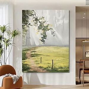 Oil Painting Hand Painted Vertical Abstract Contemporary Rolled Canvas (No Frame) miniinthebox