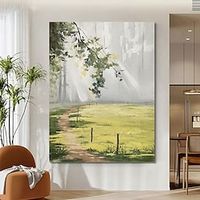 Oil Painting Hand Painted Vertical Abstract Contemporary Rolled Canvas (No Frame) miniinthebox