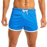 Men's Athletic Shorts Running Shorts Gym Shorts Mesh Shorts Going out Weekend Breathable Quick Dry Mesh Drawstring Elastic Waist Plain Short Gymnatics Activewear Black White Lightinthebox - thumbnail