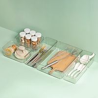1set With 5Pcs Clear Plastic Drawer Storage Box Bathroom And Vanity Organizer Cosmetic Storage Box Gadget Tool Organizer Lightinthebox - thumbnail