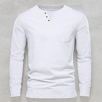 Men's T shirt Tee Tee Tee Top Long Sleeve Shirt Plain V Neck Street Vacation Long Sleeve Button Pocket Clothing Apparel Fashion Designer Basic Lightinthebox