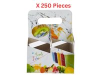 Hotpack Paper Printed Juice 4 cup Carrier 250 Pieces - CC4